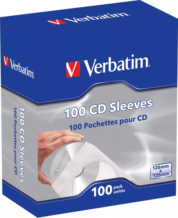 Verbatim Paper pocket for CDs/DVDs, white/transparent, 100-pack in de groep HOME ELECTRONICS / Opslagmedia / CD/DVD/BD-schijven / Cd/dvd-opslag bij TP E-commerce Nordic AB (C65259)