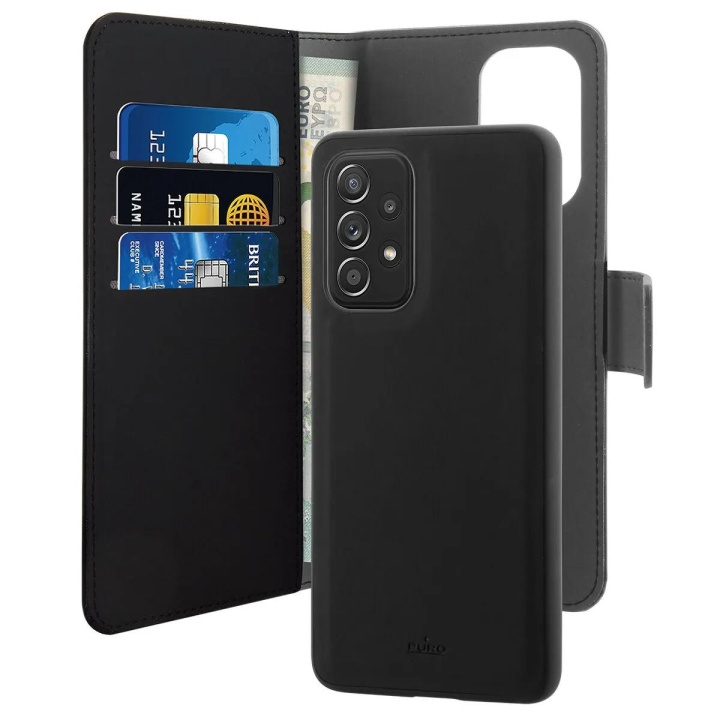 Puro Samsung Galaxy A53 5G Wallet Detachable, black in de groep SMARTPHONE & TABLETS / Mobielbescherming / Samsung bij TP E-commerce Nordic AB (C65302)