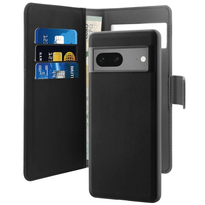 Puro Google Pixel 7 wallet, detachable, black in de groep SMARTPHONE & TABLETS / Mobielbescherming / Google bij TP E-commerce Nordic AB (C65314)