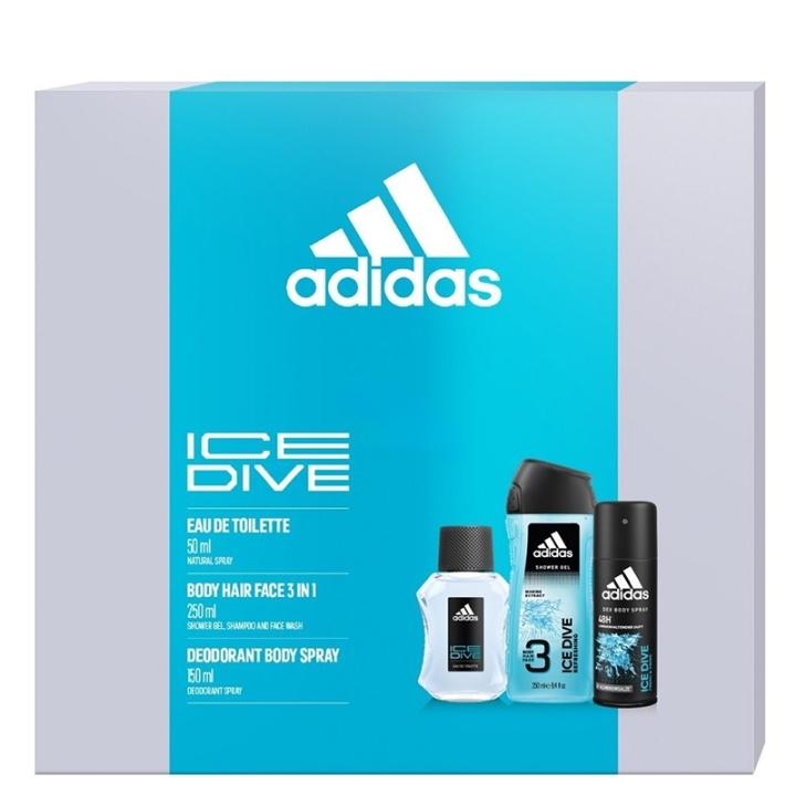 adidas Ice Dive For Him Edt 100ml + Deospray 150ml + Shower Gel 250ml in de groep BEAUTY & HEALTH / Cadeausets / Cadeausets voor hem bij TP E-commerce Nordic AB (C65679)