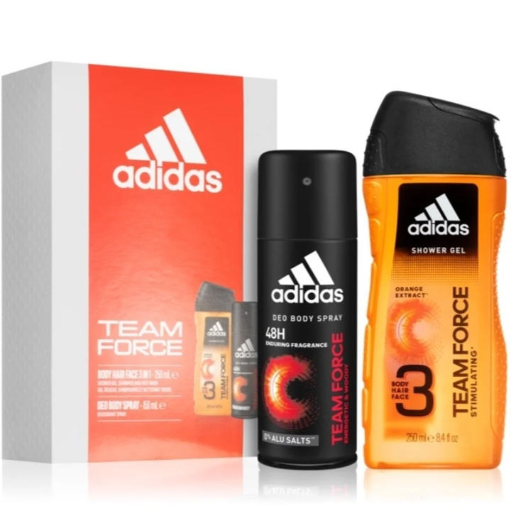 adidas Team Force For Him Deospray 150ml + Shower Gel 250ml in de groep BEAUTY & HEALTH / Cadeausets / Cadeausets voor hem bij TP E-commerce Nordic AB (C65683)