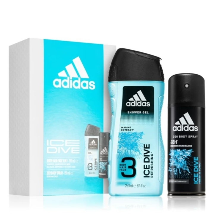 adidas Ice Dive For Him Deospray 150ml + Shower Gel 250ml in de groep BEAUTY & HEALTH / Cadeausets / Cadeausets voor hem bij TP E-commerce Nordic AB (C65685)
