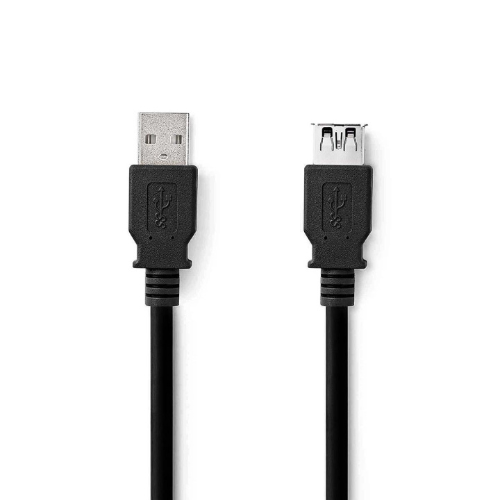 Nedis USB-Kabel | USB 3.2 Gen 1 | USB-A Male | USB-A Female | 5 Gbps | Vernikkeld | 2.00 m | Rond | PVC | Zwart | Label in de groep COMPUTERS & RANDAPPARATUUR / Computerkabels / USB / USB-A / Kabels bij TP E-commerce Nordic AB (C66141)