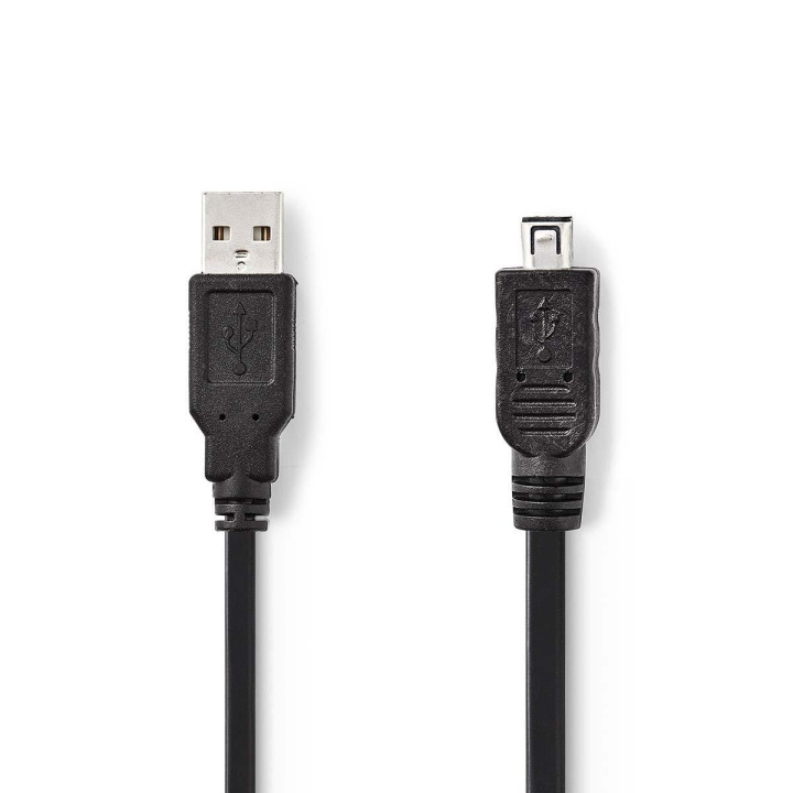 Nedis USB-Kabel | USB 2.0 | USB-A Male | Mini 4-Pin Male | 480 Mbps | Vernikkeld | 2.00 m | Rond | PVC | Zwart | Polybag in de groep COMPUTERS & RANDAPPARATUUR / Computerkabels / USB / Mini-USB / Kabels bij TP E-commerce Nordic AB (C66151)