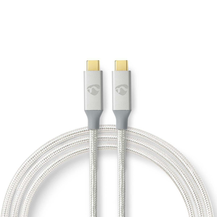 Nedis USB-Kabel | USB 3.2 Gen 2x2 | USB-C™ Male | USB-C™ Male | 100 W | 4K@60Hz | 20 Gbps | Verguld | 1.00 m | Rond | Gevlochten / Nylon | Zilver | Cover Window Box in de groep COMPUTERS & RANDAPPARATUUR / Computerkabels / USB / USB-C bij TP E-commerce Nordic AB (C66174)