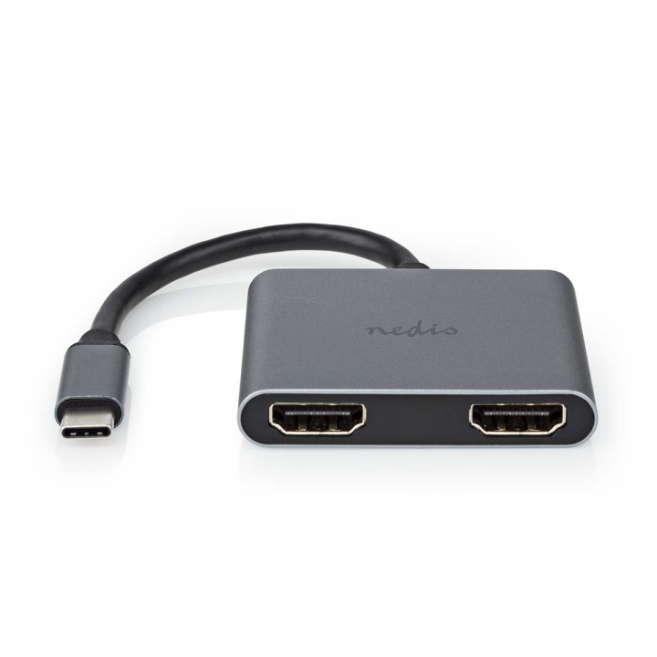 Nedis USB-C™ Adapter | 2-in-1 | USB 3.2 Gen 1 | USB-C™ Male | 2x HDMI™ | 4K@30Hz | 0.10 m | Rond | Vernikkeld | PVC | Zwart | Doos in de groep SMARTPHONE & TABLETS / Opladers & Kabels / Adapters bij TP E-commerce Nordic AB (C66655)