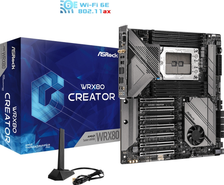 ASRock WRX80 Creator R2.0 E-ATX moederbord in de groep COMPUTERS & RANDAPPARATUUR / Computeronderdelen / Moederbord bij TP E-commerce Nordic AB (C68430)
