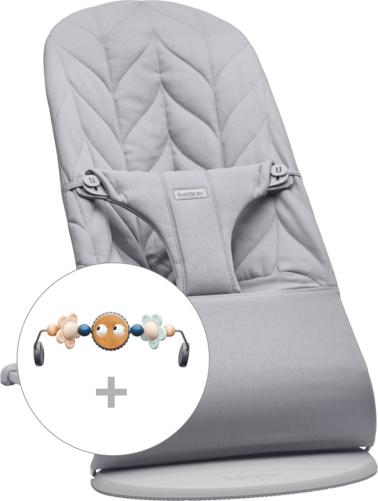 BabyBjörn Bliss Geweven Bundel -sitteri + lelu, Lichtgrijs/Googly Eyes(pastelli) in de groep SPEELGOED, KINDER- & BABYPRODUCTEN / Babygadgets / Verzorging & Hygiëne bij TP E-commerce Nordic AB (C68650)