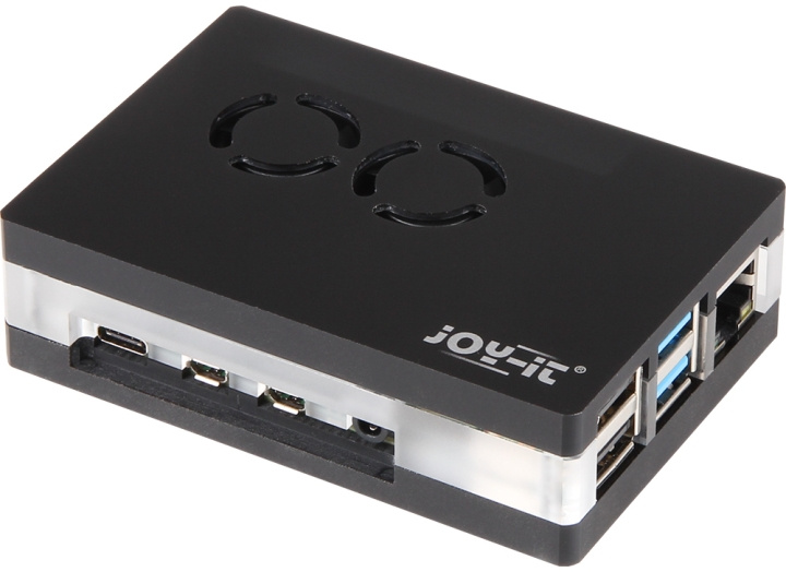 Raspberry Pi kunststof behuizing met ventilatoren voor Raspberry Pi 4 B, zwart in de groep COMPUTERS & RANDAPPARATUUR / Computeronderdelen / IO-kaart bij TP E-commerce Nordic AB (C68909)