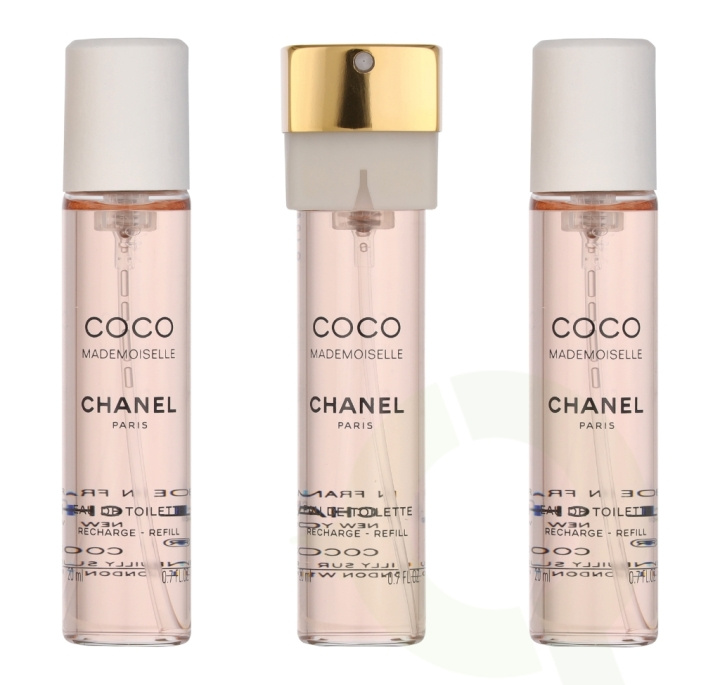Chanel Coco Mademoiselle Giftset 60 ml 3x Edt Spray Refill 20Ml - Twist and Spray - Purse Spray in de groep BEAUTY & HEALTH / Cadeausets / Cadeausets voor haar bij TP E-commerce Nordic AB (C69364)