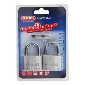 ABUS hangslot 64TI/40, Titalium, 23 mm, dubbele verpakking in de groep SPORT, VRIJE TIJD & HOBBY / Reisaccessoires / Overige bij TP E-commerce Nordic AB (C69821)