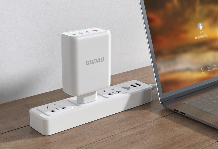 Dudao A140 140W Adapter 140Watt GaN 3xUSB-C + 1xUSB-A in de groep SMARTPHONE & TABLETS / Opladers & Kabels / Wandoplader / Wandoplader Type C bij TP E-commerce Nordic AB (C70300)