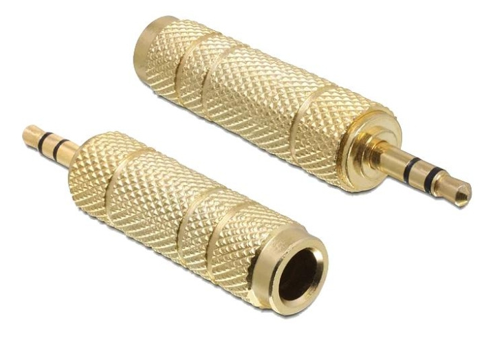 DeLOCK Adapter Stereo plug 3.5mm 3pin-Stereo jack 6.35mm 3pin metal in de groep HOME ELECTRONICS / Kabels & Adapters / Audio Analoog / Adapters bij TP E-commerce Nordic AB (C70625)