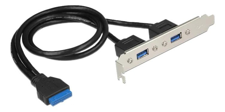 DeLOCK Slot bracket 1x19pin USB 3.0 pin header fe internal>2 in de groep COMPUTERS & RANDAPPARATUUR / Computeronderdelen / USB-kaarten bij TP E-commerce Nordic AB (C70695)