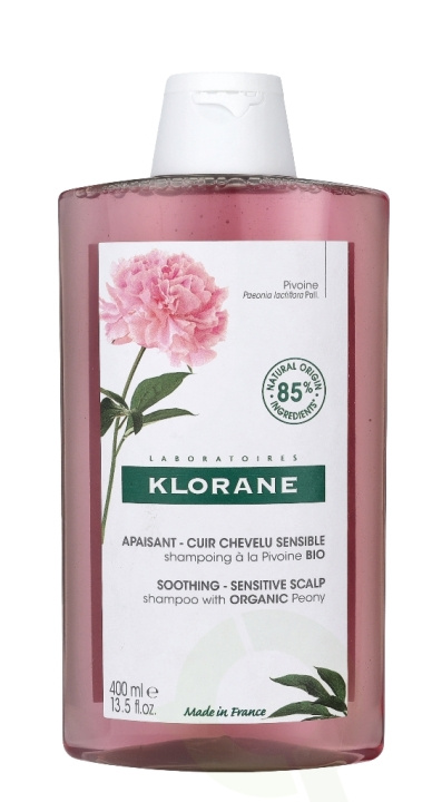 Klorane Shampoo With Organic Peony 400 ml Soothing-Sensitive Scalp in de groep BEAUTY & HEALTH / Haar & Styling / Haarverzorging / Shampoo bij TP E-commerce Nordic AB (C73472)