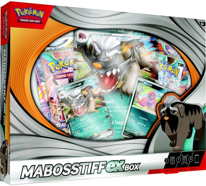 POKEMON TCG: Mabosstiff ex Box ruilkaartenset in de groep SPEELGOED, KINDER- & BABYPRODUCTEN / Spelletje / Kaartspel bij TP E-commerce Nordic AB (C75404)