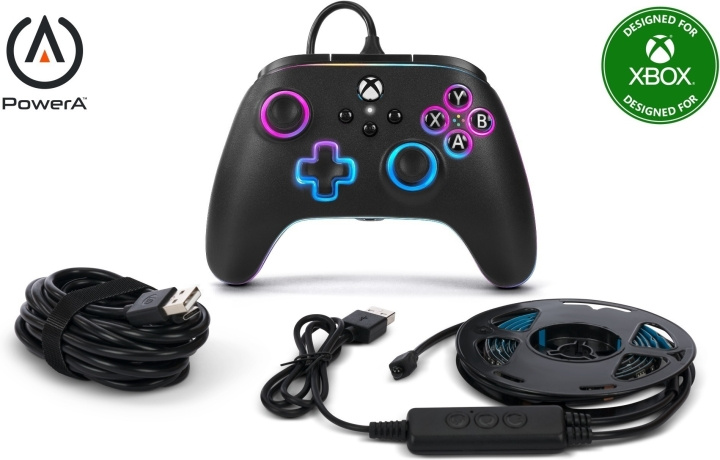 PowerA Lumectra Advantage bedrade controller, zwart + RGB LED-lint, Xbox / PC in de groep HOME ELECTRONICS / Spelconsoles en accessoires / Xbox Series X / Accessoires bij TP E-commerce Nordic AB (C75413)