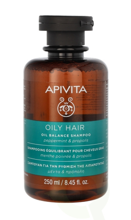 Apivita Oil Balance Shampoo 250 ml Peppermint & Propolis in de groep BEAUTY & HEALTH / Haar & Styling / Haarverzorging / Shampoo bij TP E-commerce Nordic AB (C76313)