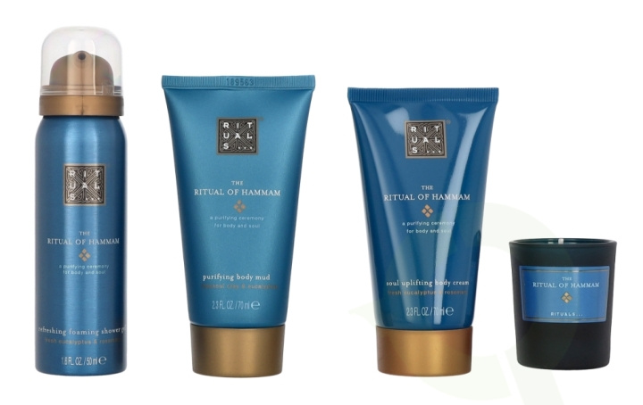 Rituals Hammam Set 215 ml Foaming Shower Gel 50ml/Body Mud 70ml/Body Cream 70ml/Scented Candle 25gr in de groep BEAUTY & HEALTH / Cadeausets / Cadeausets voor haar bij TP E-commerce Nordic AB (C76368)