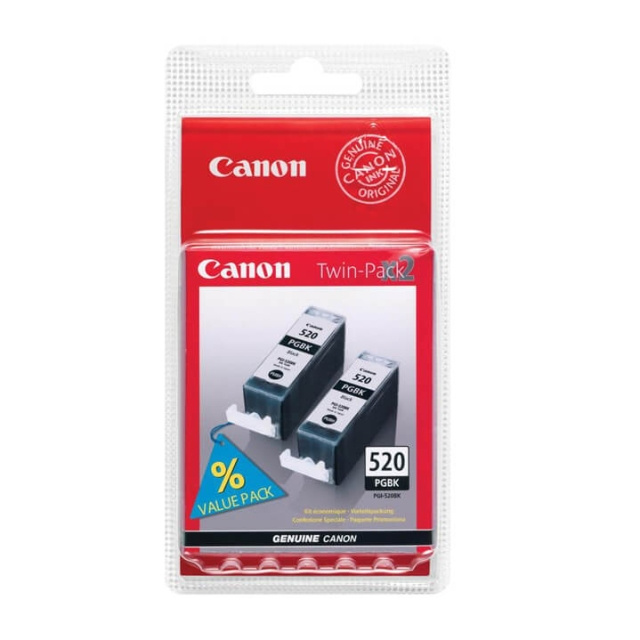 Canon Bläck 2932B019 PGI-520 Svart Twin-pack in de groep COMPUTERS & RANDAPPARATUUR / Printers & Accessoires / Inkt & Toner / Inktpatronen / Canon bij TP E-commerce Nordic AB (C76495)