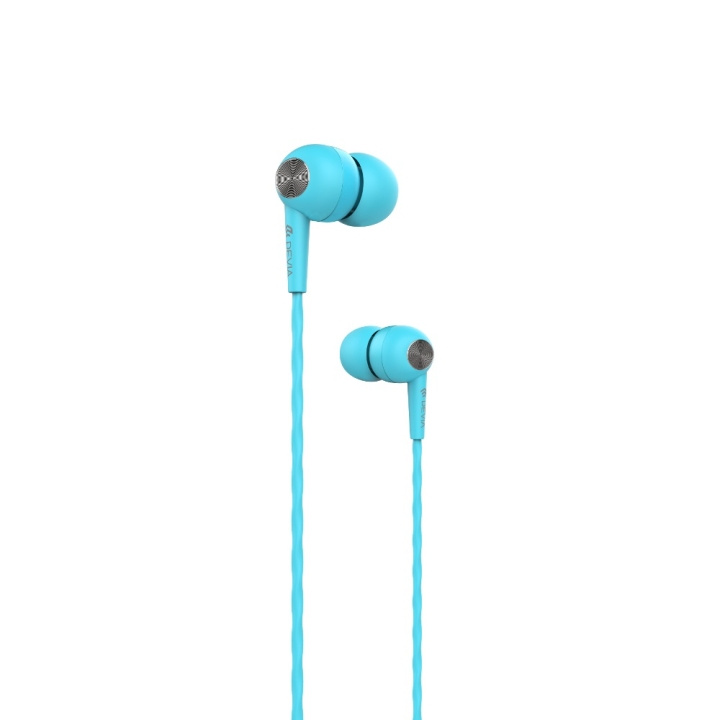 Devia bedrade hoofdtelefoon Kintone jack 3,5mm blauw in de groep HOME ELECTRONICS / Audio & Beeld / Koptelefoon & Accessoires / Koptelefoon bij TP E-commerce Nordic AB (C78530)