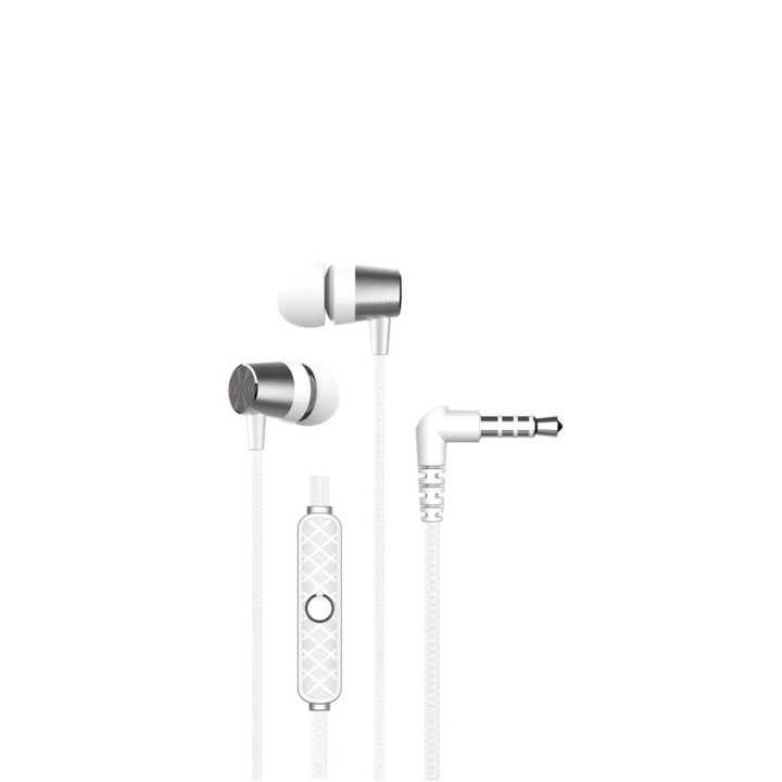 Devia bedrade hoofdtelefoon Kintone Metal jack 3,5mm wit in de groep HOME ELECTRONICS / Audio & Beeld / Koptelefoon & Accessoires / Koptelefoon bij TP E-commerce Nordic AB (C78608)