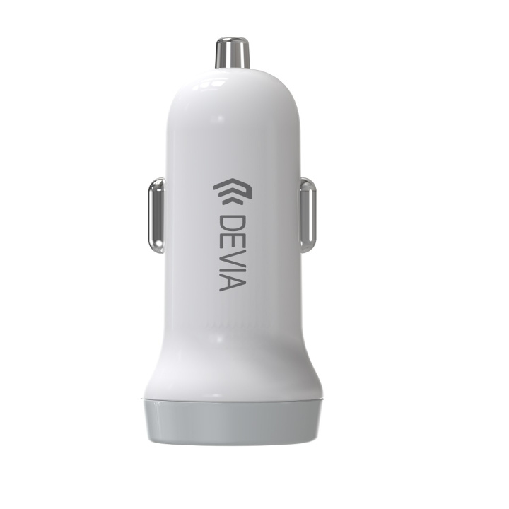 Devia autolader Smart 2x USB 3,1A wit in de groep SMARTPHONE & TABLETS / Opladers & Kabels / Autoladers / Autoladers USB bij TP E-commerce Nordic AB (C78661)