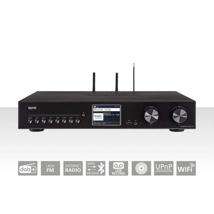 imperial DABMAN i560 CD Alles-in-één HiFi-systeem met versterker en CD-speler DAB+ / FM / Internet / Bluetooth Zwart in de groep HOME ELECTRONICS / Audio & Beeld / Thuisbioscoop, Hifi en Draagbaar / Compacte stereo- en platenspelers bij TP E-commerce Nordic AB (C78748)
