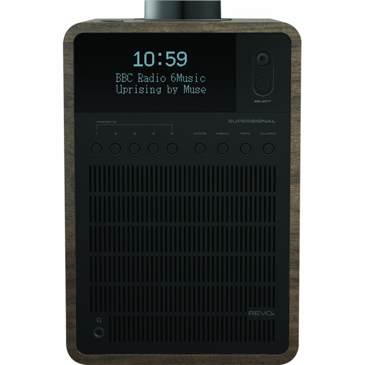 REVO SuperSignal DAB+ / FM / Bluetooth Combo-radio Walnoot-zwart in de groep HOME ELECTRONICS / Audio & Beeld / Thuisbioscoop, Hifi en Draagbaar / Radio & Wekkers / Draadloze audiozender bij TP E-commerce Nordic AB (C78800)