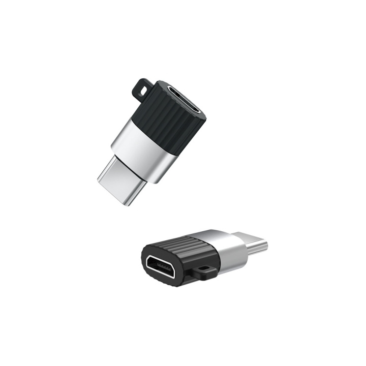 Xo adapter NB149-A microUSB - USB-C zwart in de groep COMPUTERS & RANDAPPARATUUR / Computerkabels / USB / USB-C bij TP E-commerce Nordic AB (C79146)