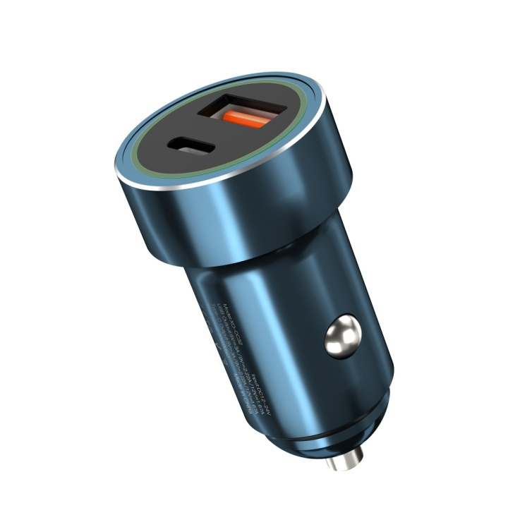 Xo autolader CC32 PD QC 3.0 20W 1X USB 1x USB-C blauw in de groep SMARTPHONE & TABLETS / Opladers & Kabels / Autoladers / Autoladers USB bij TP E-commerce Nordic AB (C79153)