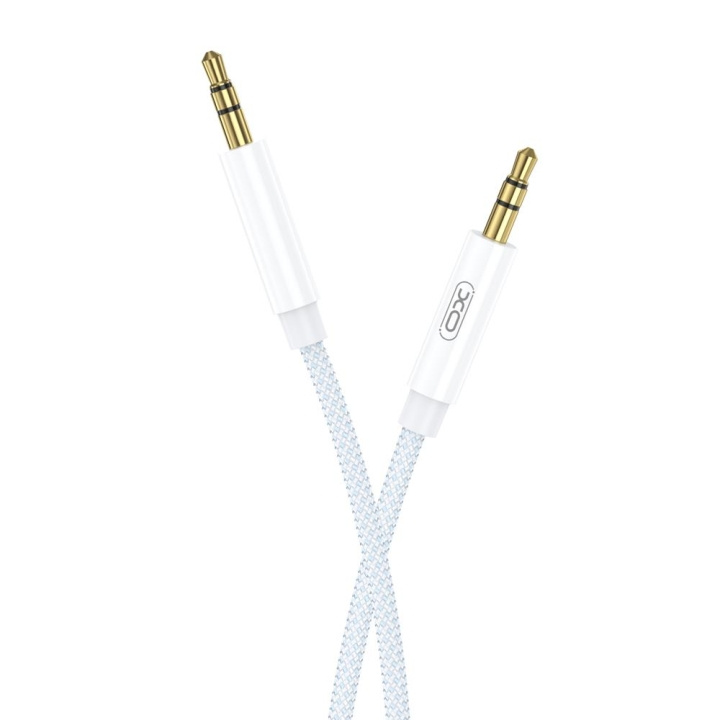 Xo audiokabel NB-R211C jack 3,5mm - jack 3,5mm 1,0 m wit-blauw in de groep HOME ELECTRONICS / Kabels & Adapters / Audio Analoog / 3.5 mm bij TP E-commerce Nordic AB (C79193)