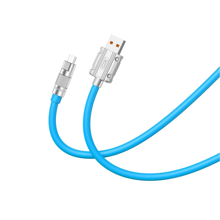 XO kabel NB227 USB - microUSB 1,2 m 6A blå in de groep SMARTPHONE & TABLETS / Opladers & Kabels / Kabels / Kabels microUSB bij TP E-commerce Nordic AB (C79230)