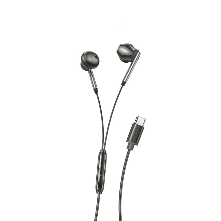 Xo eP66 USB-C bedrade oortelefoon zwart in de groep HOME ELECTRONICS / Audio & Beeld / Koptelefoon & Accessoires / Koptelefoon bij TP E-commerce Nordic AB (C79254)