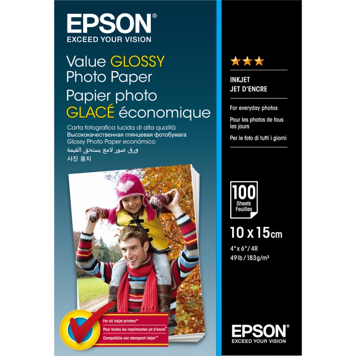 Epson Value Glossy Photo Paper 10x15cm - 100 Ark in de groep HOME ELECTRONICS / Foto & Video / Fotoapparatuur / Overige bij TP E-commerce Nordic AB (C79453)
