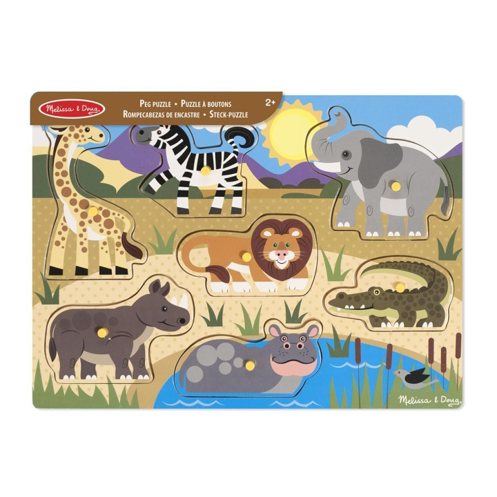 Melissa & Doug Houten Knijppuzzel Safari in de groep SPEELGOED, KINDER- & BABYPRODUCTEN / Speelgoed / Kinderpuzzel bij TP E-commerce Nordic AB (C79811)
