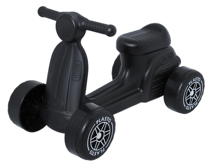 Plasto Sitt spark Scooter med tysta hjul, svart, sitthöjd 22 cm, längd 50cm i box in de groep SPEELGOED, KINDER- & BABYPRODUCTEN / Buitenspeelgoed / Tuinspeelgoed bij TP E-commerce Nordic AB (C81739)