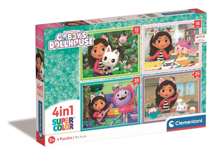 Clementoni 4 in 1 puzzels Gabby\'s poppenhuis in de groep SPEELGOED, KINDER- & BABYPRODUCTEN / Speelgoed / Kinderpuzzel bij TP E-commerce Nordic AB (C82077)