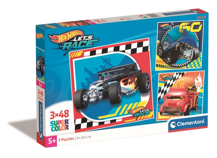 Clementoni 3x48 puzzels kinderen hotwheels in de groep SPEELGOED, KINDER- & BABYPRODUCTEN / Speelgoed / Kinderpuzzel bij TP E-commerce Nordic AB (C82215)