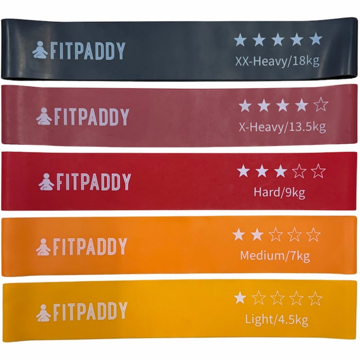 Fitpaddy Elastiska Band Set 5st in de groep SPORT, VRIJE TIJD & HOBBY / Oefen materiaal / Training-accessoires bij TP E-commerce Nordic AB (C82832)