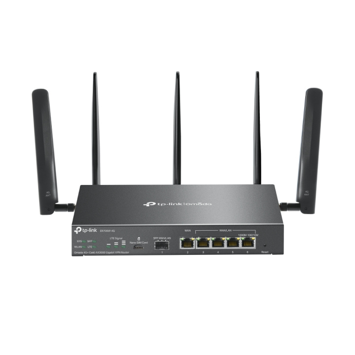 TP-Link AX3000 Omada 4G+ Cat6 Gigabit VPN Router /ER706W-4G in de groep COMPUTERS & RANDAPPARATUUR / Netwerk / Routers bij TP E-commerce Nordic AB (C83935)