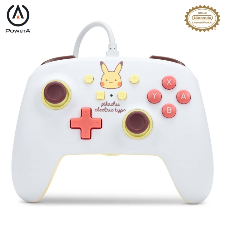 PowerA Verbeterde Bedrade Controller voor Nintendo Switch - Pikachu Elektrisch Type in de groep HOME ELECTRONICS / Spelconsoles en accessoires / Nintendo Switch / Accessoires bij TP E-commerce Nordic AB (C85486)