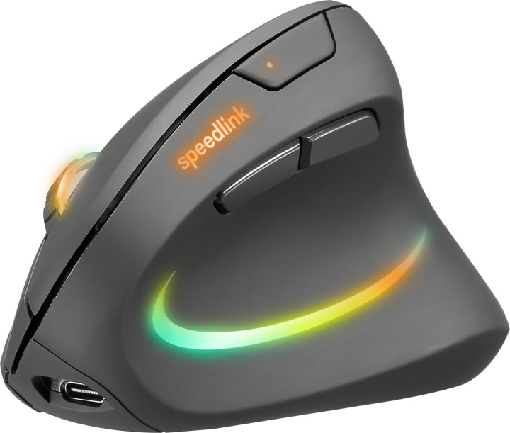Speedlink PIAVO PRO Verlichte Oplaadbare Verticale Ergonomische Muis - draadloos, rubber-zwart in de groep COMPUTERS & RANDAPPARATUUR / Muizen en toetsenborden / Muizen / Draadloos bij TP E-commerce Nordic AB (C85728)