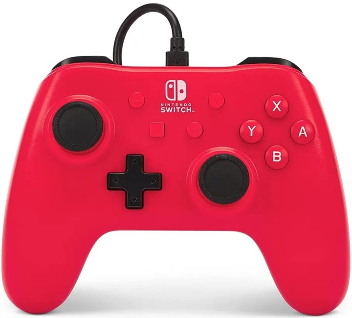 Powera Bedrade Regelaar Framboos Rood in de groep HOME ELECTRONICS / Spelconsoles en accessoires / Nintendo Switch / Accessoires bij TP E-commerce Nordic AB (C85930)