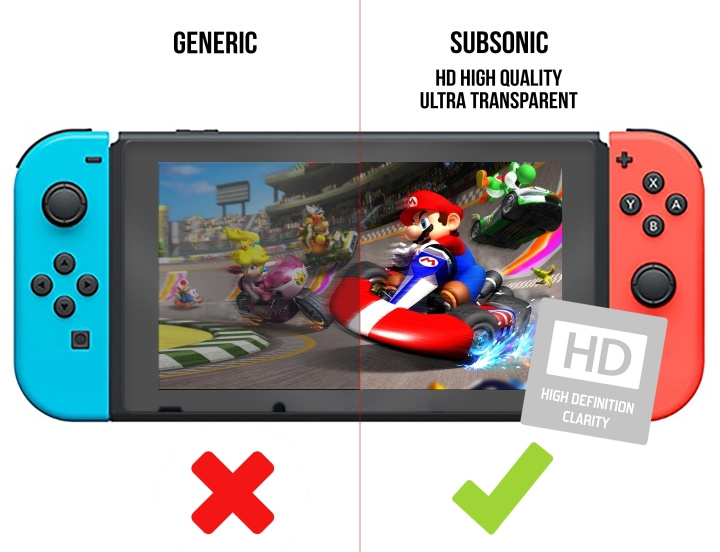 SuBsonic Switch Super Screen Protector - Gehard glas 9H Hd in de groep HOME ELECTRONICS / Spelconsoles en accessoires / Nintendo Switch / Accessoires bij TP E-commerce Nordic AB (C85965)