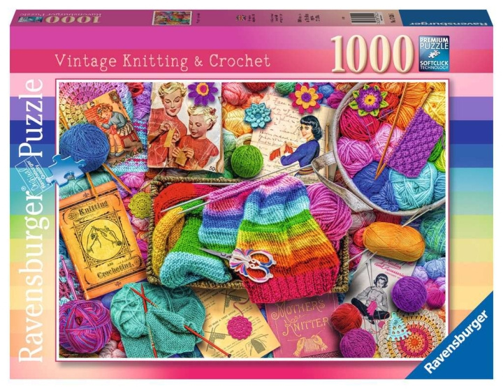 Ravensburger Puzzel Vintage Breien & Haken 1000p in de groep SPORT, VRIJE TIJD & HOBBY / Hobby / Puzzel bij TP E-commerce Nordic AB (C86115)