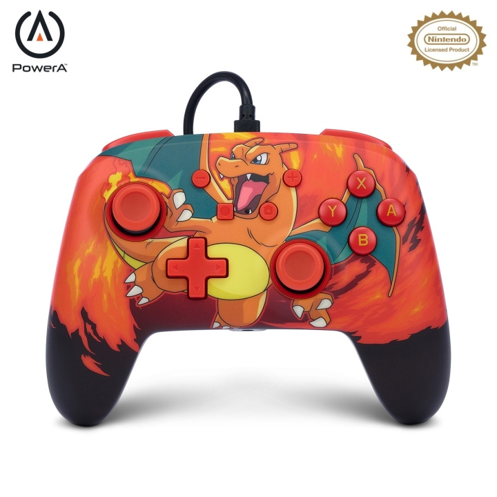 PowerA Verbeterde bedrade controller - Nintendo Switch - Charizard Vortex in de groep HOME ELECTRONICS / Spelconsoles en accessoires / Nintendo Switch / Accessoires bij TP E-commerce Nordic AB (C86203)