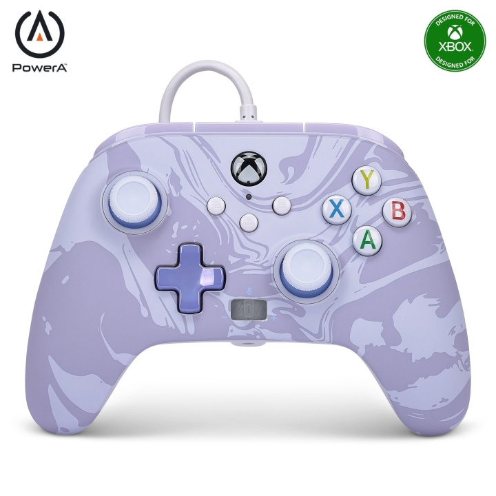 PowerA Verbeterde bedrade controller - Xbox Series X/S - Lavendel Swirl in de groep HOME ELECTRONICS / Spelconsoles en accessoires / Xbox Series X / Accessoires bij TP E-commerce Nordic AB (C86206)
