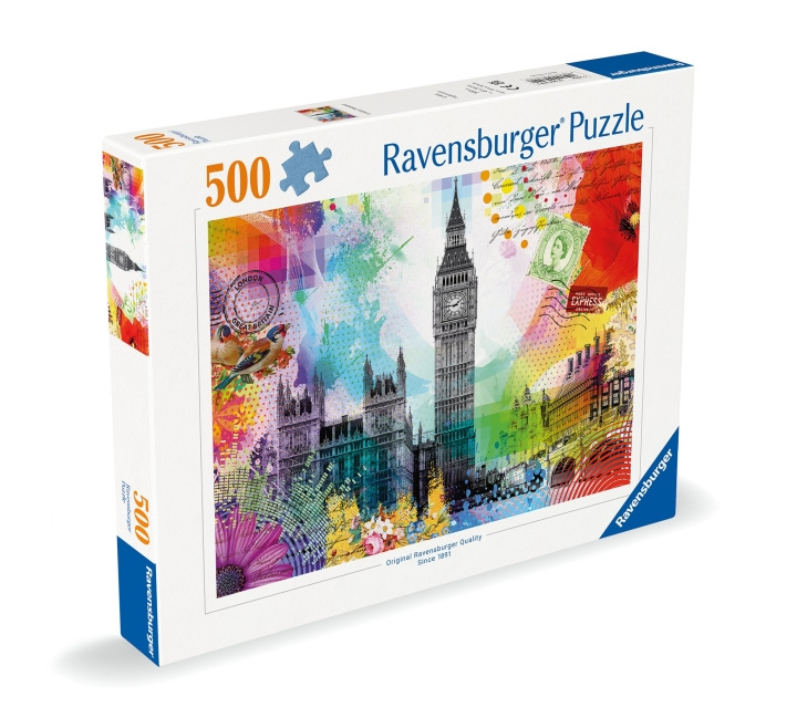 Ravensburger Puzzel Londen Ansichtkaart 500p (12000309) in de groep SPORT, VRIJE TIJD & HOBBY / Hobby / Puzzel bij TP E-commerce Nordic AB (C86438)