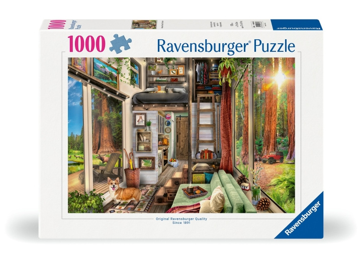 Ravensburger Puzzel Redwood Forest huisje 1000p (12000634) in de groep SPORT, VRIJE TIJD & HOBBY / Hobby / Puzzel bij TP E-commerce Nordic AB (C86463)
